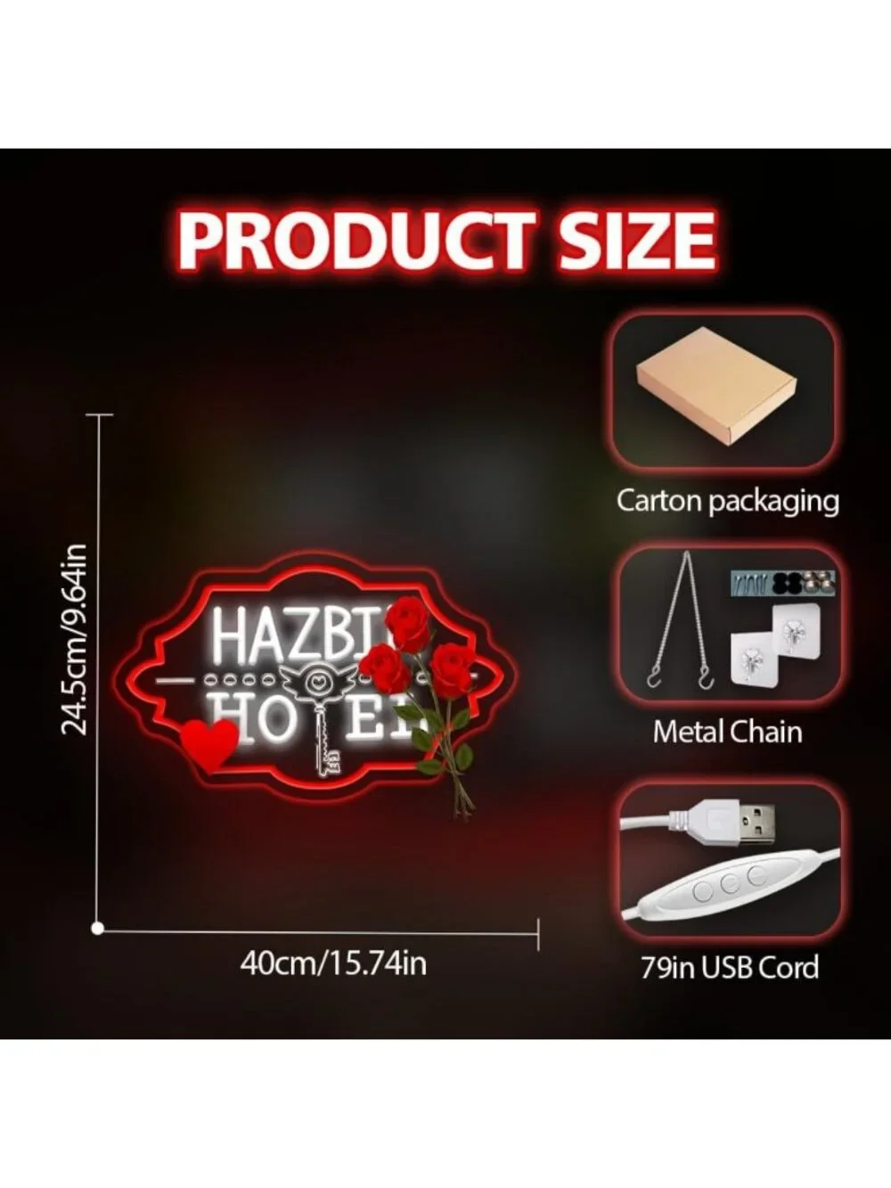 15x9 Inch LED Neon Wall Sign - Dimmable Red Light for Bedroom, Gaming & Bar